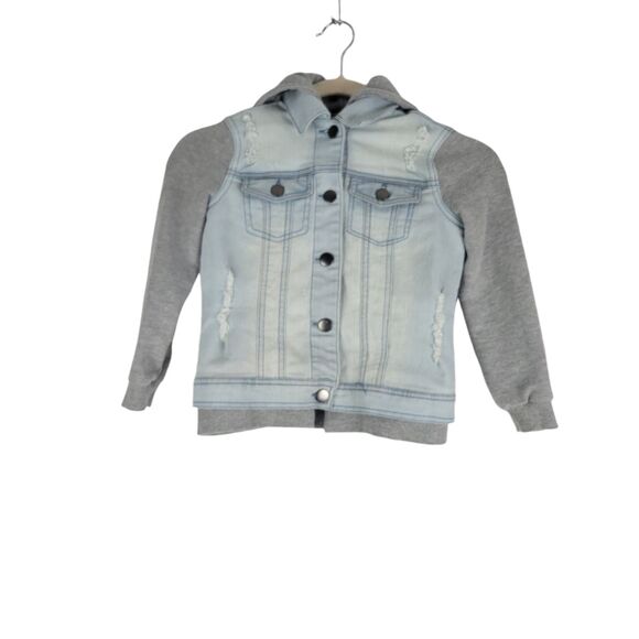 Weissman Costume Blue Jean Jacket Hooded Child S Jazz Hip Hop Denim Distressed - Picture 1 of 9